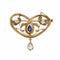Broche Broche pendentif ancien or jaune pierre bleue perles 58 Facettes 14-199A