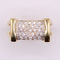 Bague Bague large or jaune et pavage de diamants 58 Facettes