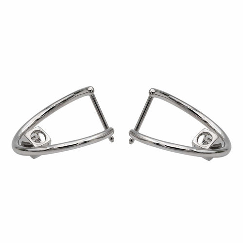 Boucles d'oreilles Dinh Van Boucles d'oreilles Créoles Le Cube Diamant Or blanc Diamant 58 Facettes 2865689RV