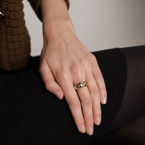 Bague 54 Bague Jonc Or Jaune Saphirs 58 Facettes LOT 4118