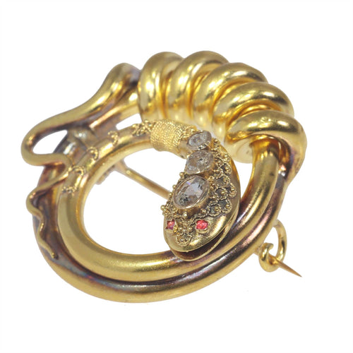 Broche Broche serpent, diamants, rubis 58 Facettes 23009-0010