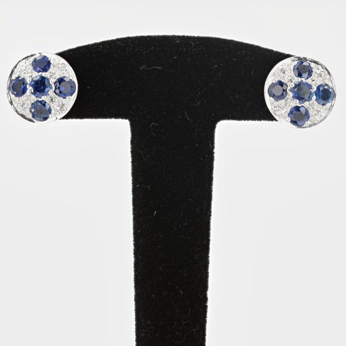 Boucles d'oreilles Boucles d'oreilles saphirs et diamants or blanc 58 Facettes 21-848