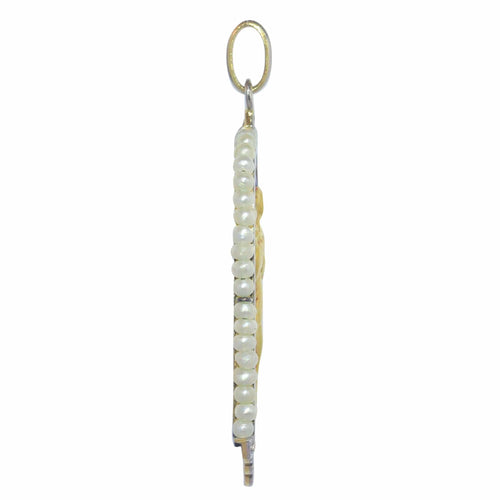 Pendentif Pendentif Médaille Marie Diamants et émail plique-à-jour 58 Facettes 23191-0429