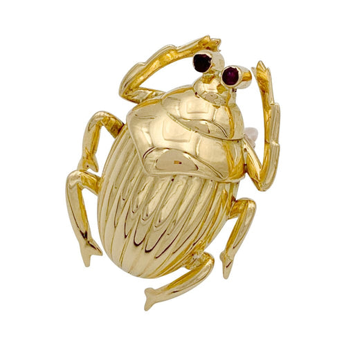 Broche Clip Scarabée or jaune. 58 Facettes 32169
