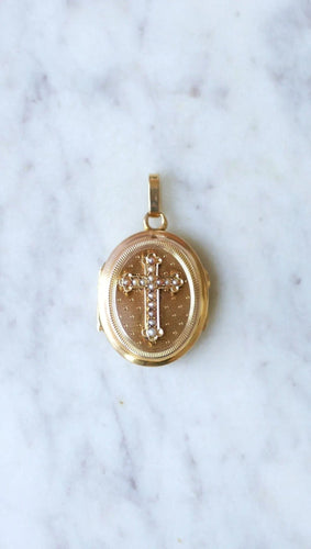 Pendentif Médaillon ouvrant Or jaune et Perles 58 Facettes