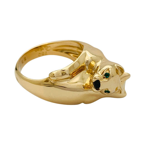Bague 53 Bague Cartier, "Kozra", en or jaune, émeraude, onyx. 58 Facettes 31946