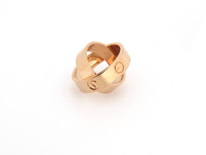 Bague 50 bague CARTIER double love en or rose 18k pendentif 58 Facettes 256980