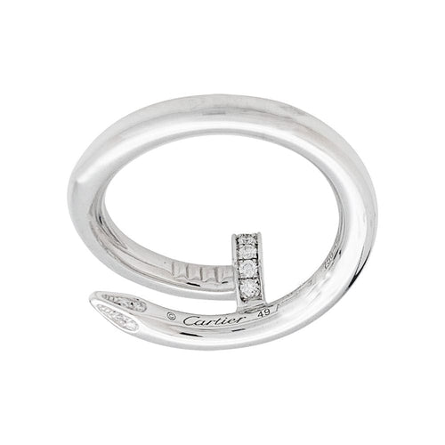Bague 49 Bague Cartier "Juste un Clou" en or blanc et diamants. 58 Facettes 30877