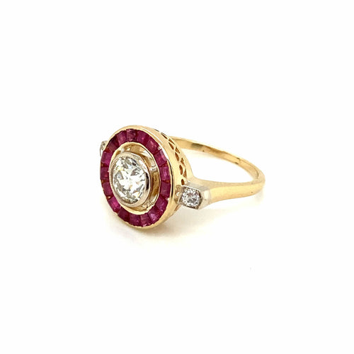 Bague Bague Art Déco Rubis Diamant 58 Facettes