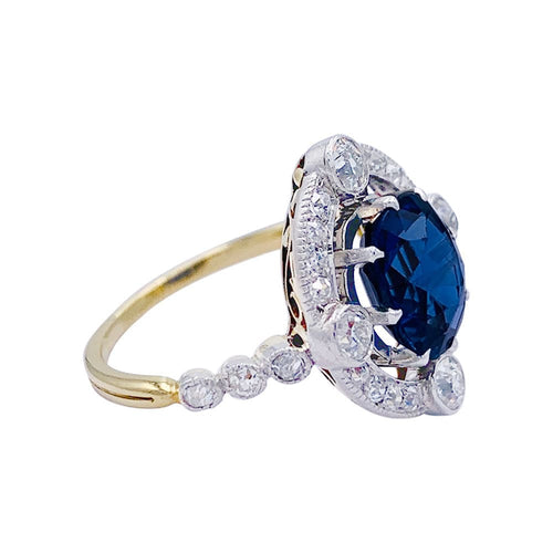Bague 49 Bague années 1920, saphir Ceylan, diamants taille ancienne. 58 Facettes 32282
