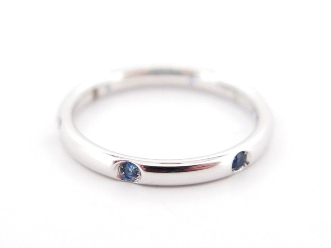 Bague 54 bague POMELLATO alliance lucciole 6 saphirs bleus t54 or blanc 58 Facettes 244393