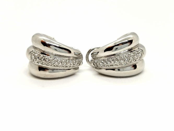 Boucles d'oreilles Boucles d'oreilles Or blanc Diamant 58 Facettes 814124CN