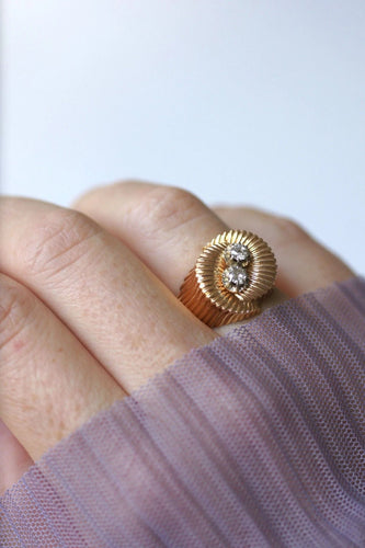 Bague Bague spirale or rose et diamants 58 Facettes