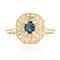 Bague 53 Bague occasion saphir diamants or jaune 58 Facettes 21-222A
