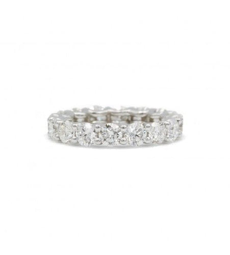 Bague 52 / Blanc/Gris / Or 750 Alliance Américaine 3.70 Carats De Diamants 58 Facettes 220415R