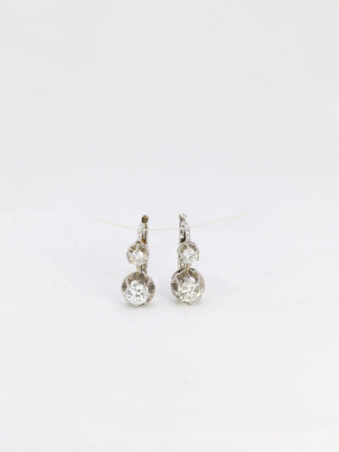 Boucles d'oreilles Boucles d'oreilles dormeuses Or blanc Diamants 58 Facettes J265