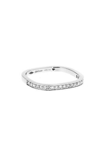Bague 52 Bague DINH VAN Alliance Carrée 2mm en Or Blanc 750/1000 58 Facettes 61980-57757