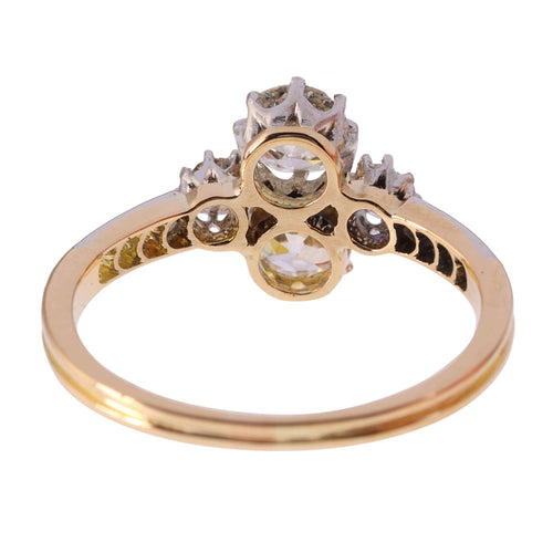 Bague 56 Charm Art Déco de Bague Vintage : platine, or jaune et diamants 58 Facettes 23360-0335