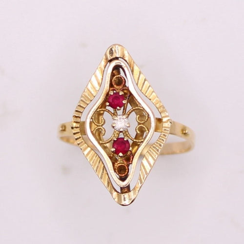 Bague 60 Bague Rétro rubis, oxyde de zirconium 58 Facettes