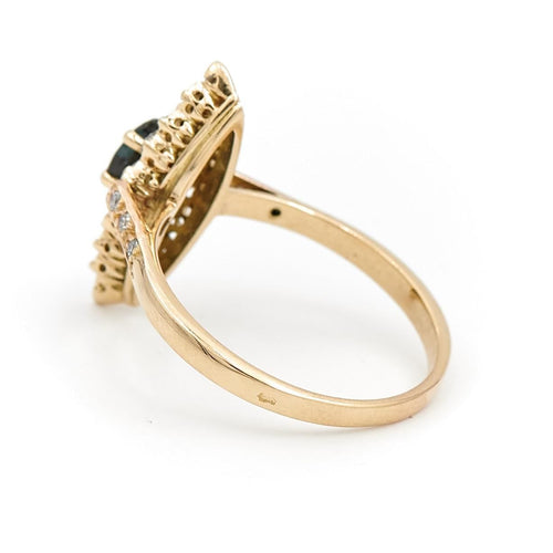 Bague 53 Bague Marquise Or jaune Saphir 58 Facettes 1792064CN