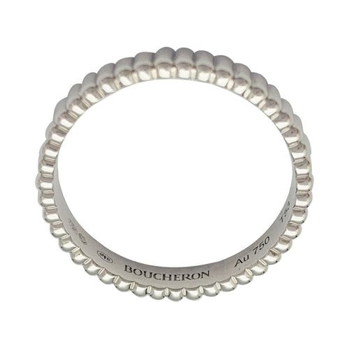 Bague 53 Alliance Boucheron "Grosgrain" en or blanc. 58 Facettes 31922