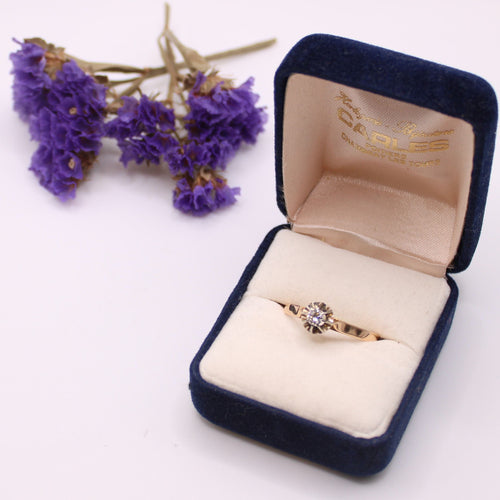 Bague Bague Solitaire serti soleil Diamant deux Ors 58 Facettes
