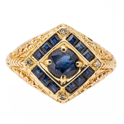 Bague 53 Bague Chevalière Or jaune Saphir 58 Facettes 2360844CN