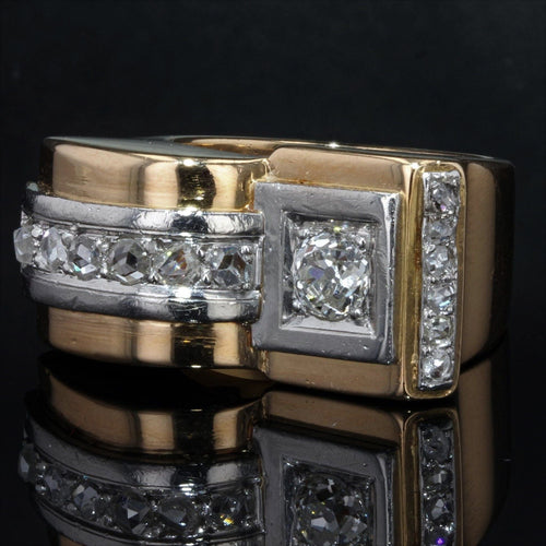 Bague 51 Bague tank diamants asymétrique 58 Facettes 21-101-51