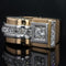 Bague 51 Bague tank diamants asymétrique 58 Facettes 21-101-51