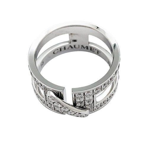 Bague 53 Bague Chaumet, "Lien Ajouré", or blanc, diamants. 58 Facettes 30991