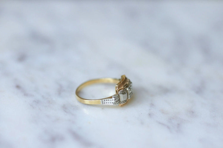Bague 53 Bague Art Déco trois ors et diamant 58 Facettes