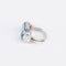 Bague Bague or gris aigue marine et diamants 58 Facettes