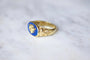 Bague Chevalière maçonnique aigle Russe à deux têtes en or et lapis-lazuli 58 Facettes