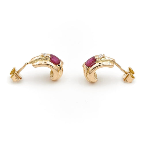 Boucles d'oreilles Boucles d'oreilles Or jaune Rubis 58 Facettes 1969307CN