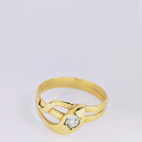 Bague Bague serpent en or jaune et diamant 58 Facettes 5606