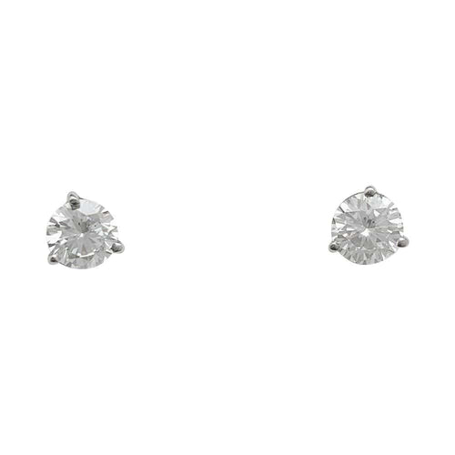 Boucles d'oreilles Puces d'oreilles en or blanc, diamants. 58 Facettes 30742