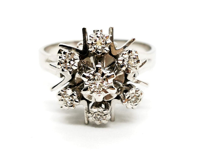 Bague 49 Bague Fleur Or blanc Diamant 58 Facettes 1291807CN