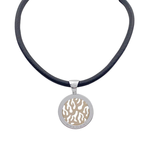 Pendentif Pendentif Bulgari, "Tondo Fire", acier, or jaune. 58 Facettes 32281