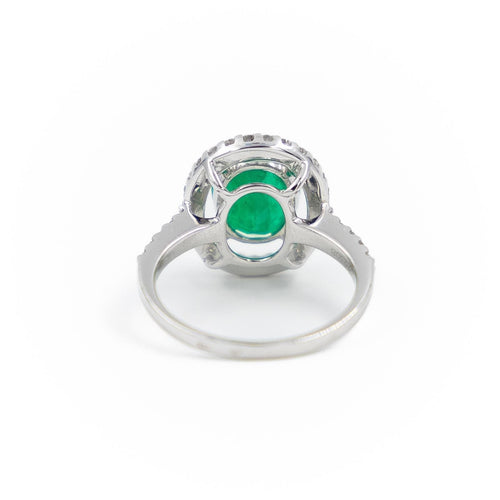 Bague 53 Bague Pompadour Or blanc Emeraude 58 Facettes 2150305CN