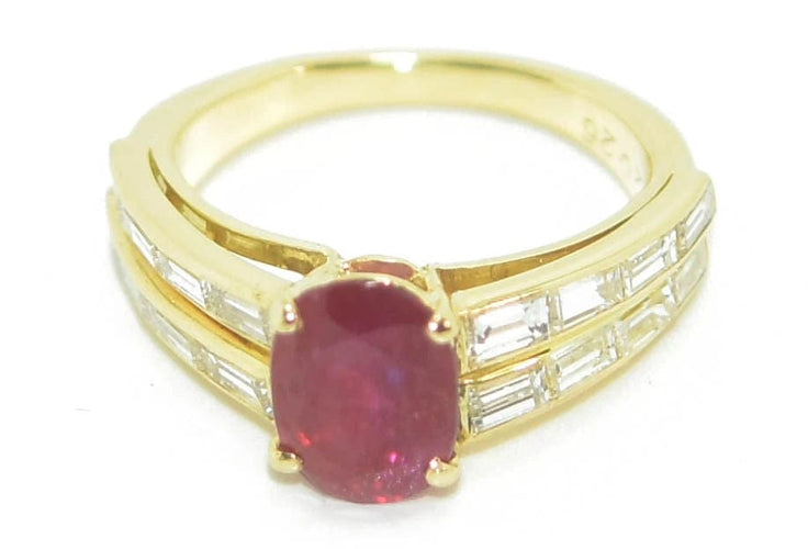 Bague Bague or jaune rubis Birman 58 Facettes 0