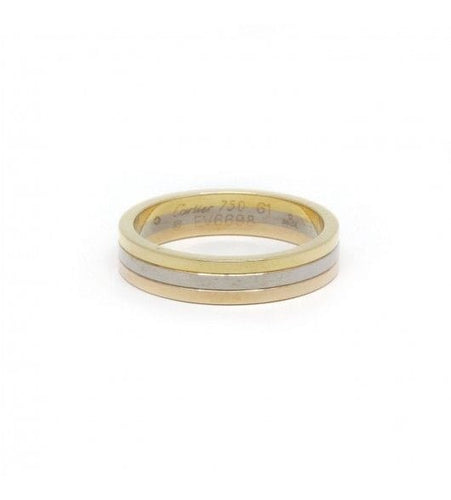 Bague 61 / Jaune. blanc et rose / Or 750 Alliance Trinity CARTIER 58 Facettes 160037SP