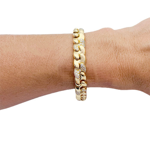 Bracelet Bracelet Fred or jaune, diamants. 58 Facettes 33026