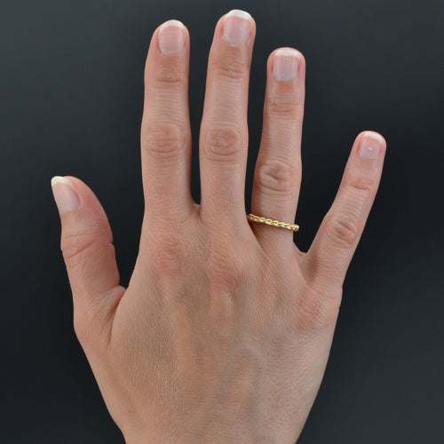 Bague 50 Alliance tresse ciselée or jaune 58 Facettes TRE2.0J