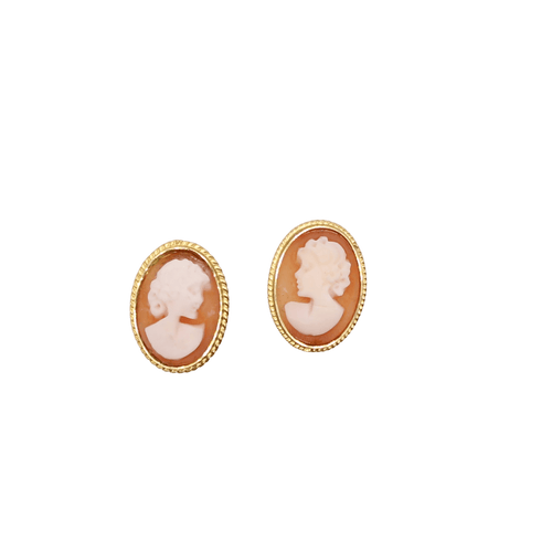 Boucles d'oreilles Boucles d'oreilles or jaune 18 carats Camées 58 Facettes