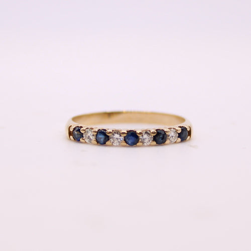 Bague Alliance diamants, saphirs 58 Facettes