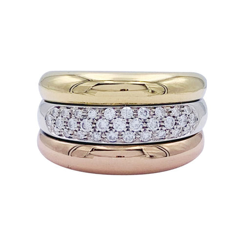 Bague 51 Bague Cartier trois ors et diamants. 58 Facettes 32477