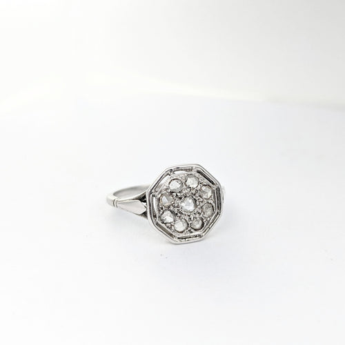 Bague Bague Art Déco or blanc et diamants 58 Facettes 20798