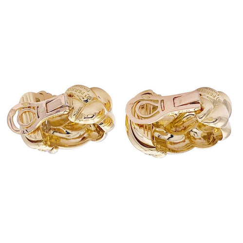 Boucles d'oreilles Boucles d'oreilles O.J.Perrin, "Vénitien", or jaune, diamants. 58 Facettes 32885