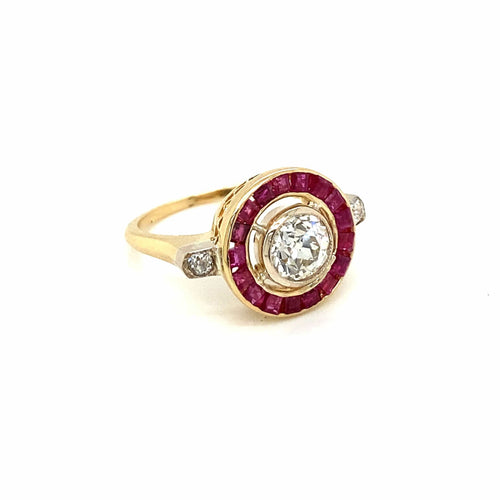 Bague Bague Art Déco Rubis Diamant 58 Facettes
