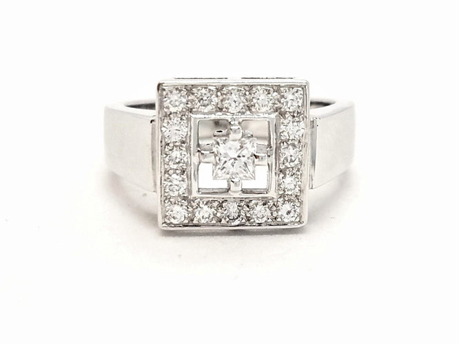 Bague 54 Bague Or blanc Diamant 58 Facettes 578817RV